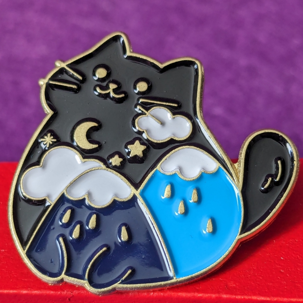 Sky & Mountains Kitty Pin - Cute Cat Pin